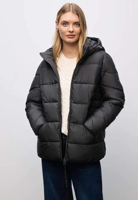 Kurze Steppjacke Black