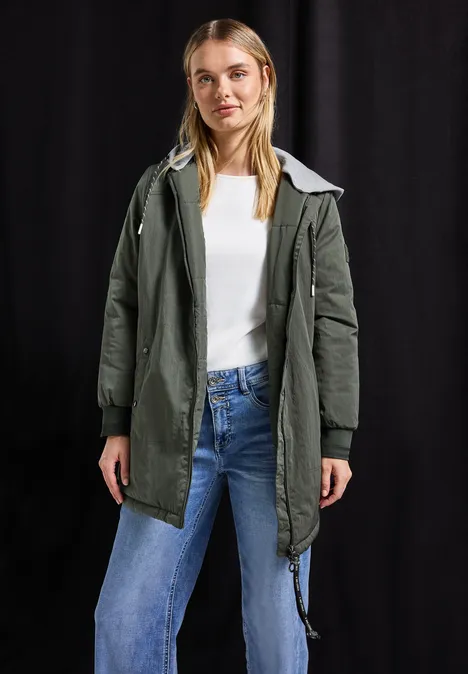 Langer Blousun mit Kapuze cypress green