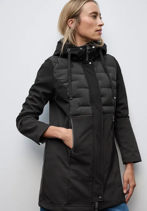 Softshell jas met details Black