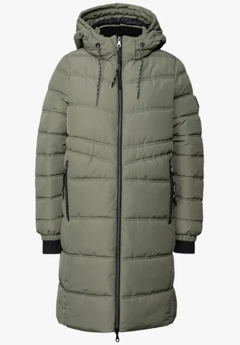 Lange Steppjacke Lichen Green