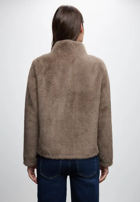 Fake Fur Jacke Teddy Brown