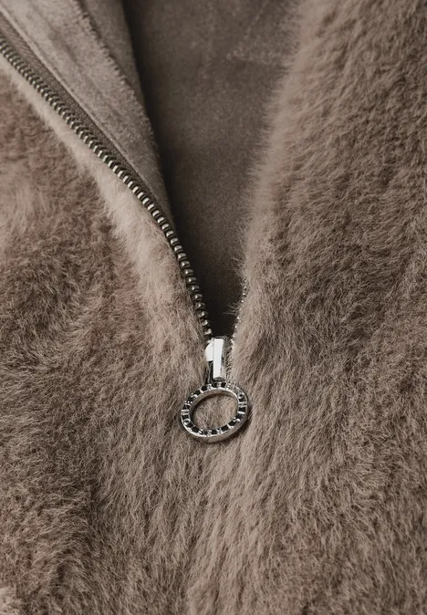 Fake Fur Jacke Teddy Brown