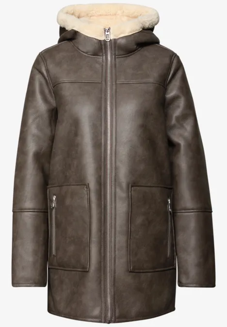 Leder-Look Jacke Sandy Mocca