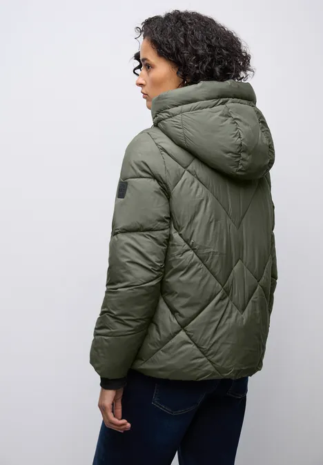 Kurze Steppjacke cypress green
