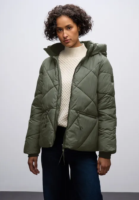 Kurze Steppjacke cypress green
