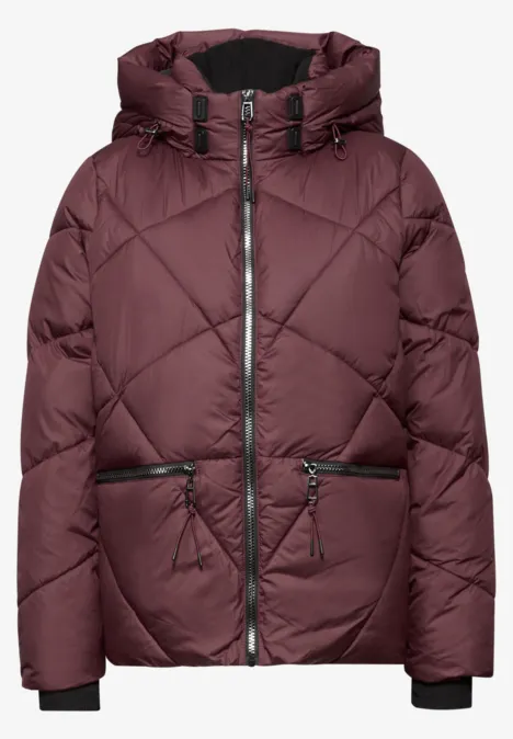 Kurze Steppjacke Light Mahagony Red