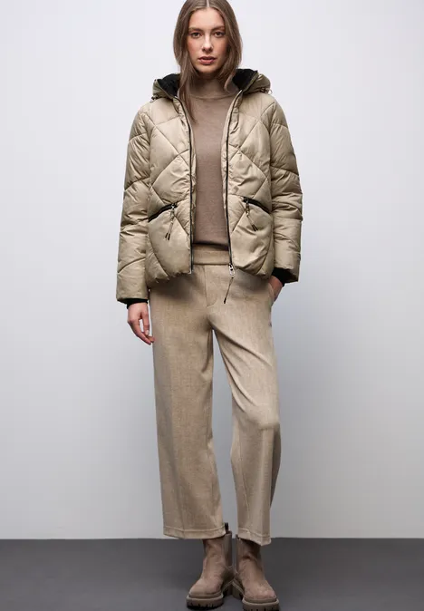 Kurze Steppjacke Smooth Champagne