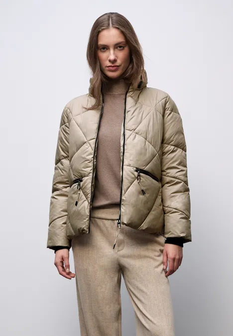 Kurze Steppjacke Smooth Champagne