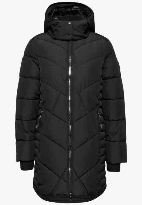 Gewatteerd jack in midilengte Black
