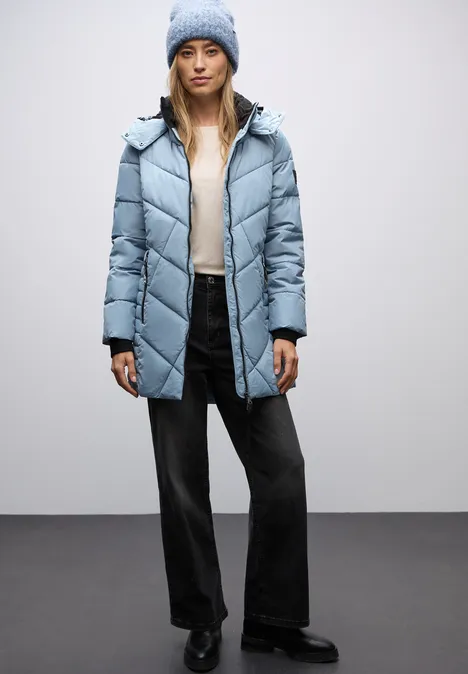 Steppjacke in Midi-Länge sterling blue