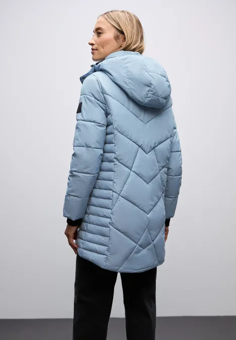 Steppjacke in Midi-Länge sterling blue