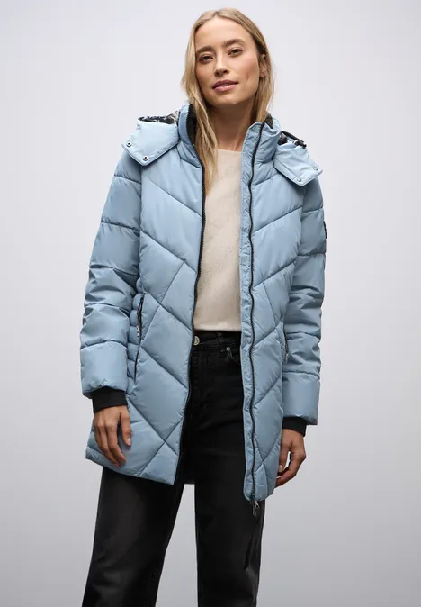 Steppjacke in Midi-Länge sterling blue