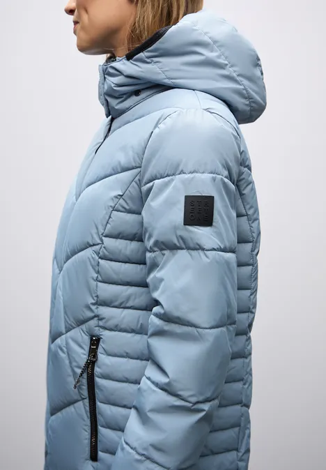 Steppjacke in Midi-Länge sterling blue