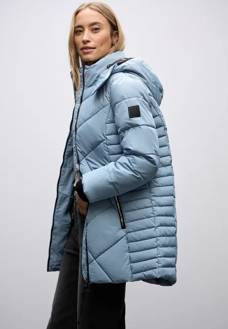 Steppjacke in Midi-Länge sterling blue