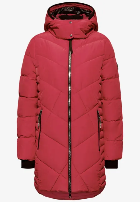 Steppjacke in Midi-Länge carpet red