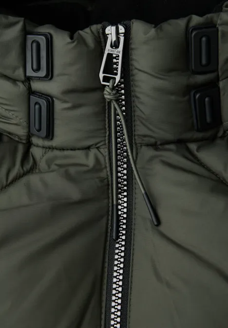 Veste longue matelassée cypress green