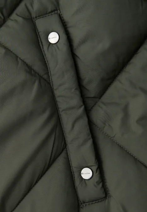 Veste longue matelassée cypress green