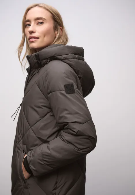 Lange Steppjacke nomad brown Lange Steppjacke nomad brown