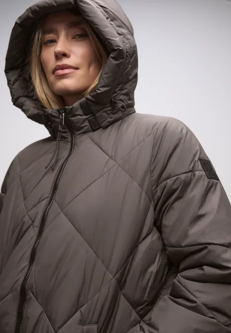 Lange Steppjacke nomad brown Lange Steppjacke nomad brown