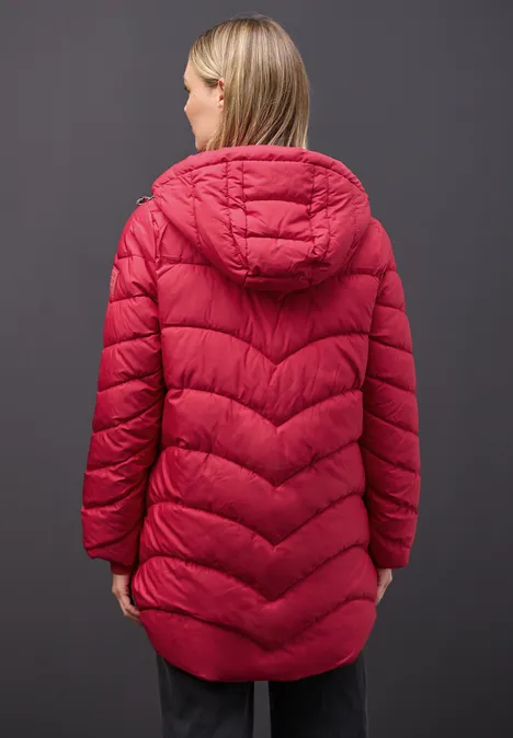 Gewatteerd midi-jack carpet red