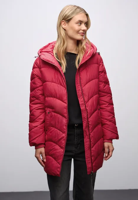 Gewatteerd midi-jack carpet red