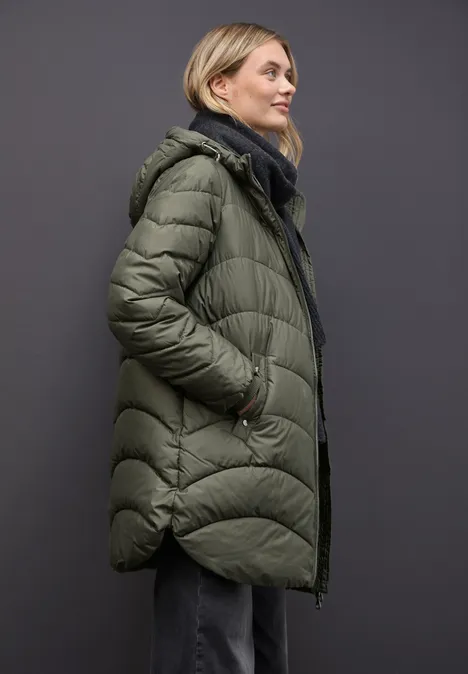Gewatteerd midi-jack cypress green