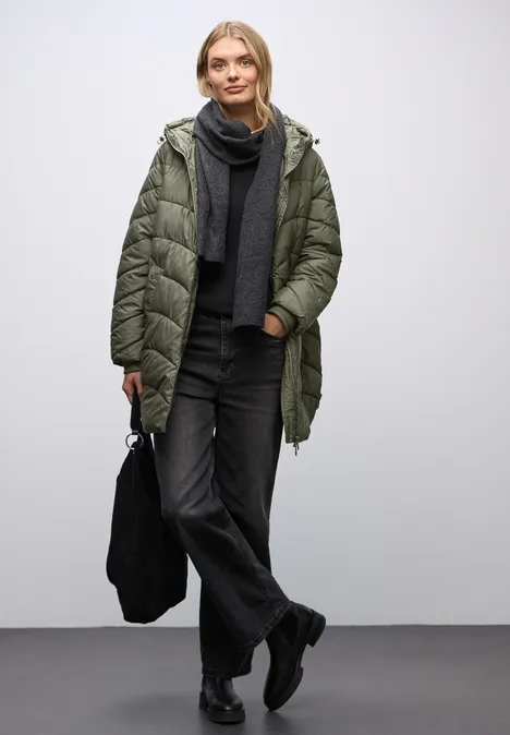 Gewatteerd midi-jack cypress green