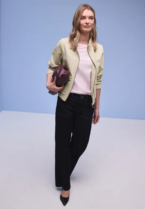 Veste look délavé powder beige