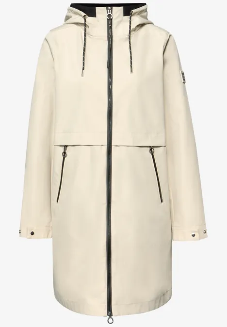 Parka mit Kapuze und 2-Wege-Zipper powder beige