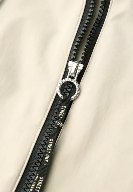 Parka mit Kapuze und 2-Wege-Zipper powder beige