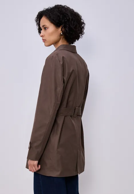 Trench-coat mahogany brown