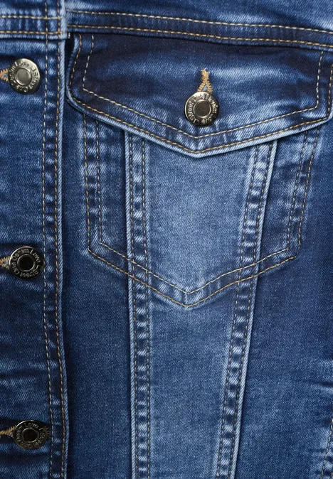 Jeansjacke in Blau indigo used wash