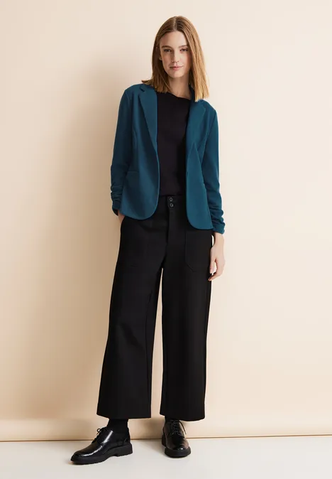 Basic Blazer mit Raffungen bright turquoise