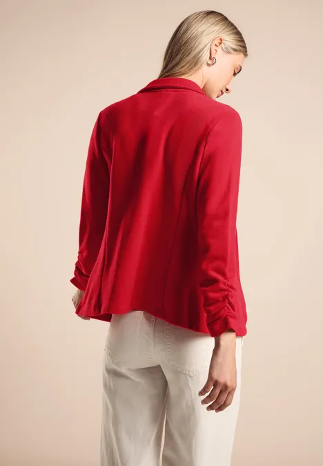 Blazer basique avec fronces mandarin red