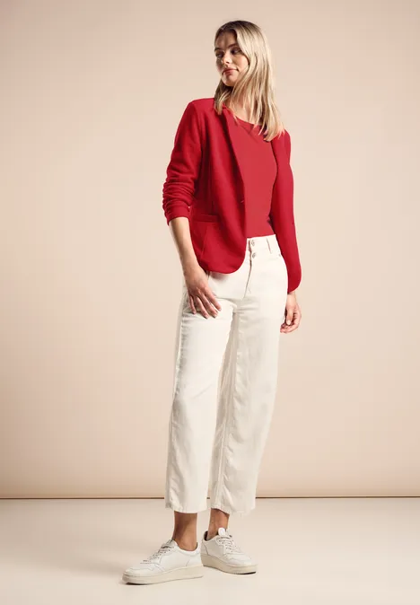 Blazer basique avec fronces mandarin red