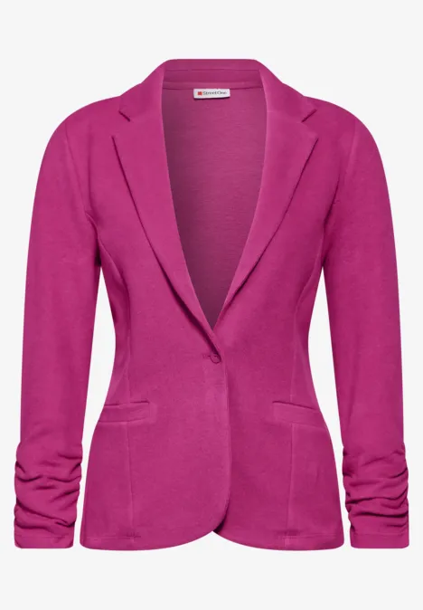 Basic Blazer mit Raffungen royal fuchsia