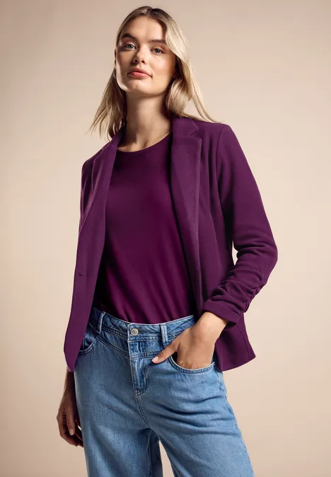 Basic Blazer mit Raffungen caspia purple