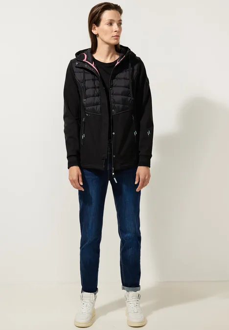Jacke im Materialmix Black Jacke im Materialmix Black