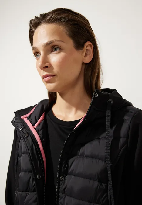 Jacke im Materialmix Black Jacke im Materialmix Black