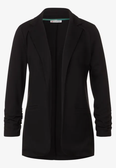 Basic Blazer mit Raffdetail Black