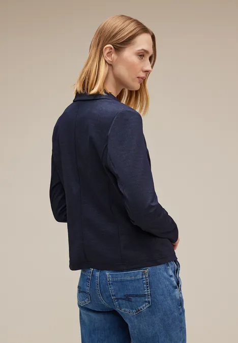 Blazer in Melangeoptik deep blue