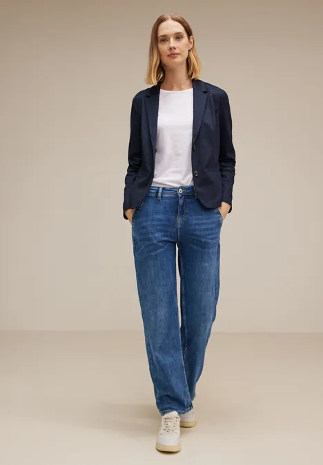 Blazer in Melangeoptik deep blue