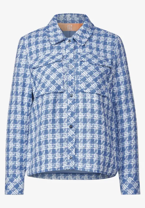 Kurze Bouclé Jacke high blue