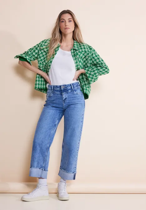 Kurze Bouclé Jacke arty green