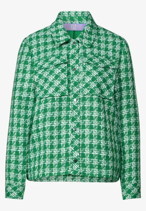 Kurze Bouclé Jacke arty green
