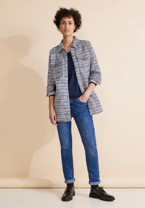 Bouclé overshirt gravity blue