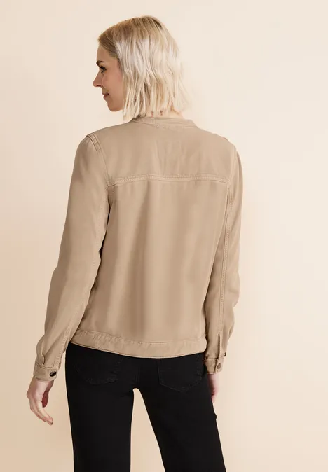 Kort jeansjasje sand soft washed