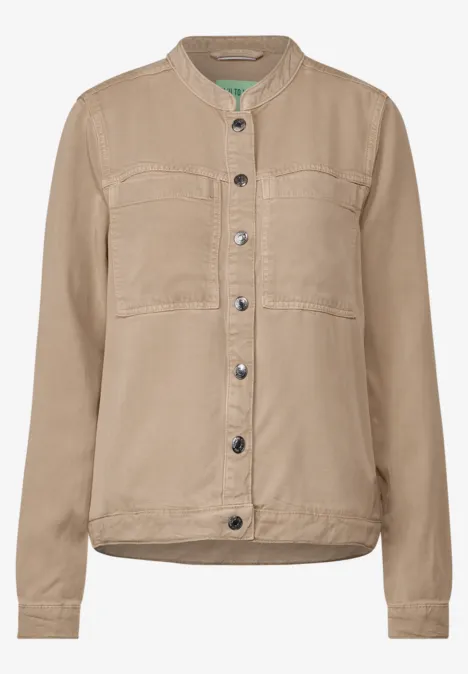 Kort jeansjasje sand soft washed