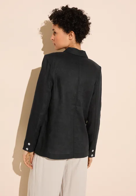 Blazer en lin long Black