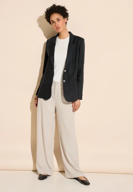 Blazer en lin long Black